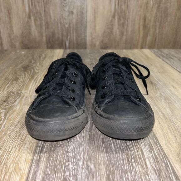 CONVERSE ALL STAR 314786F Low Top Canvas All Black Youth Kids US Size 13 - Picture 3 of 11